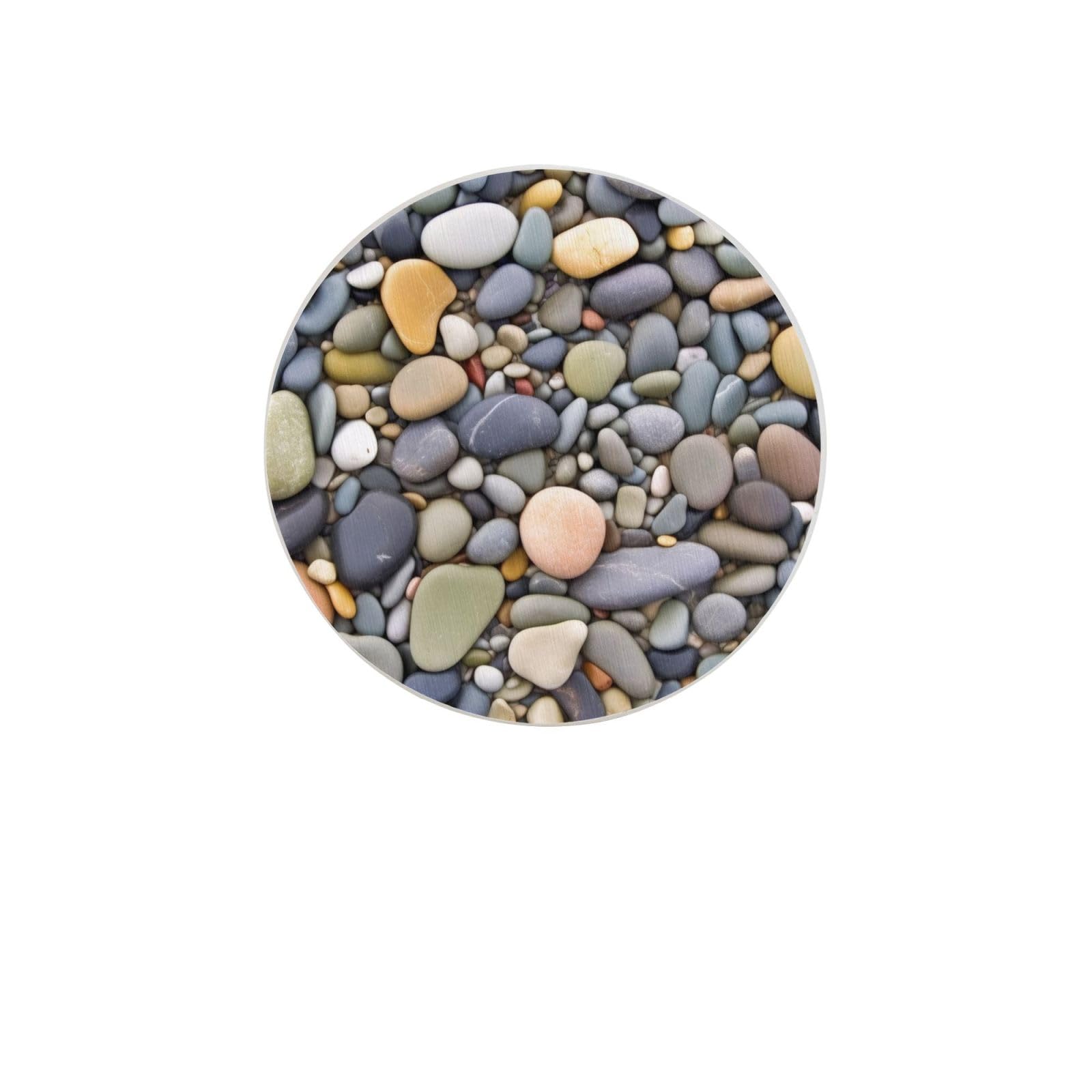 Pebble Stone Absorbent Drink Coasters Diatomaceous Round Coaster 4 Inch Reusable Cup Coasters Set 4pc