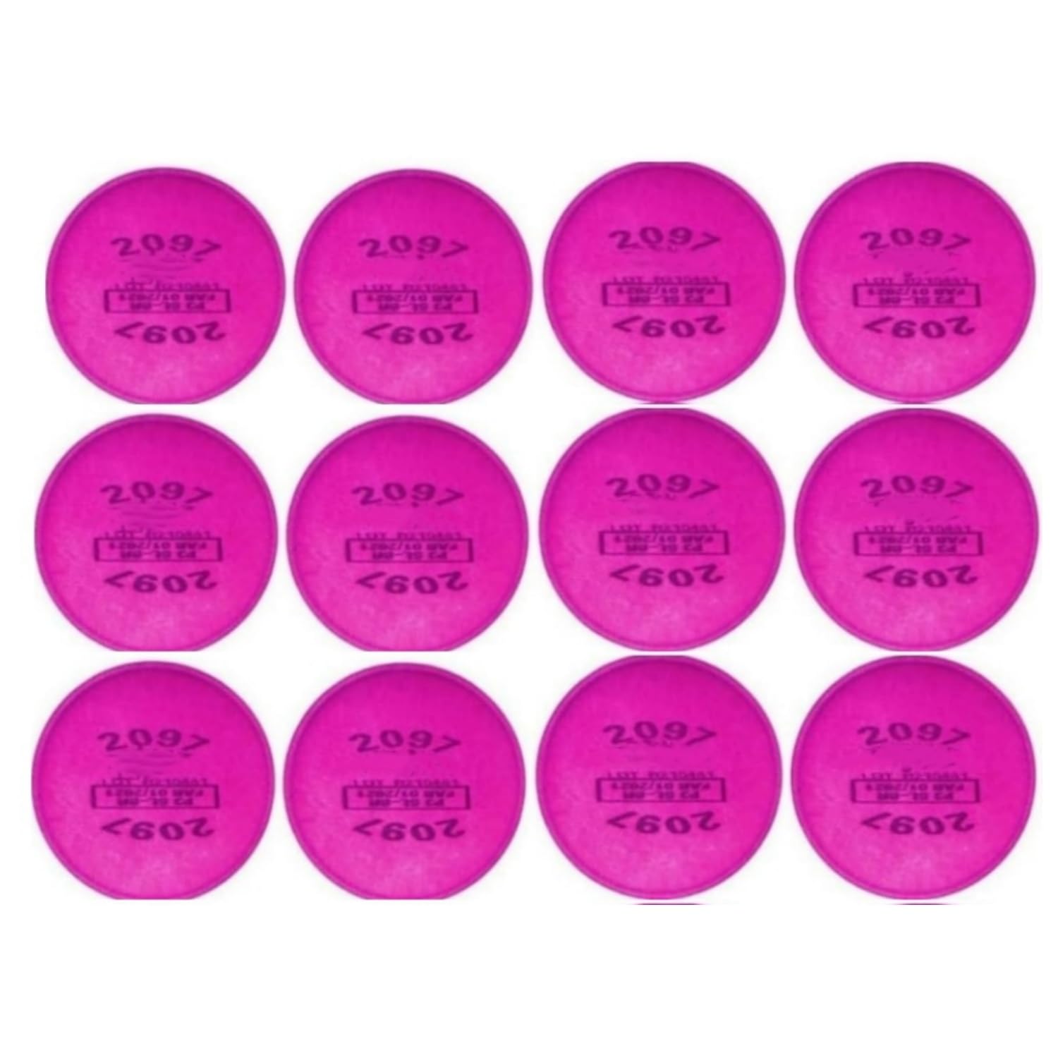 12PCS 2097 Filters for Respirator, BEAUKAU 2097 Filter with Activated Carbon Layer Filter for 6200, 6800, 6502 Respirator for Epoxy Resin, Lead Paint, Asbestos (2097(12 PCS))