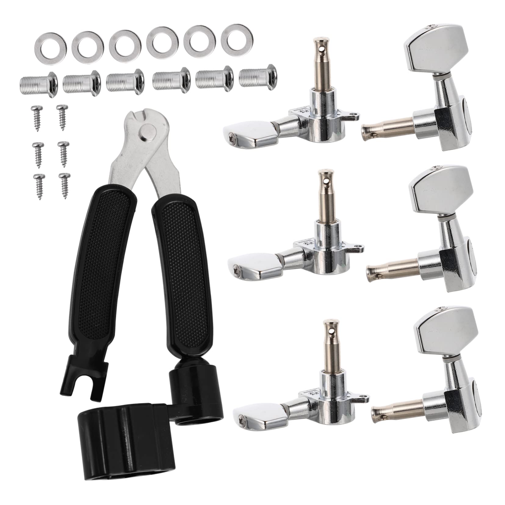 Yardwe 1 Set Acoustic Guitar Tuning Pegs Durable Machine Heads with String Winder Pin Puller for Easy Replacement and Maintenance of Guitar Accessories