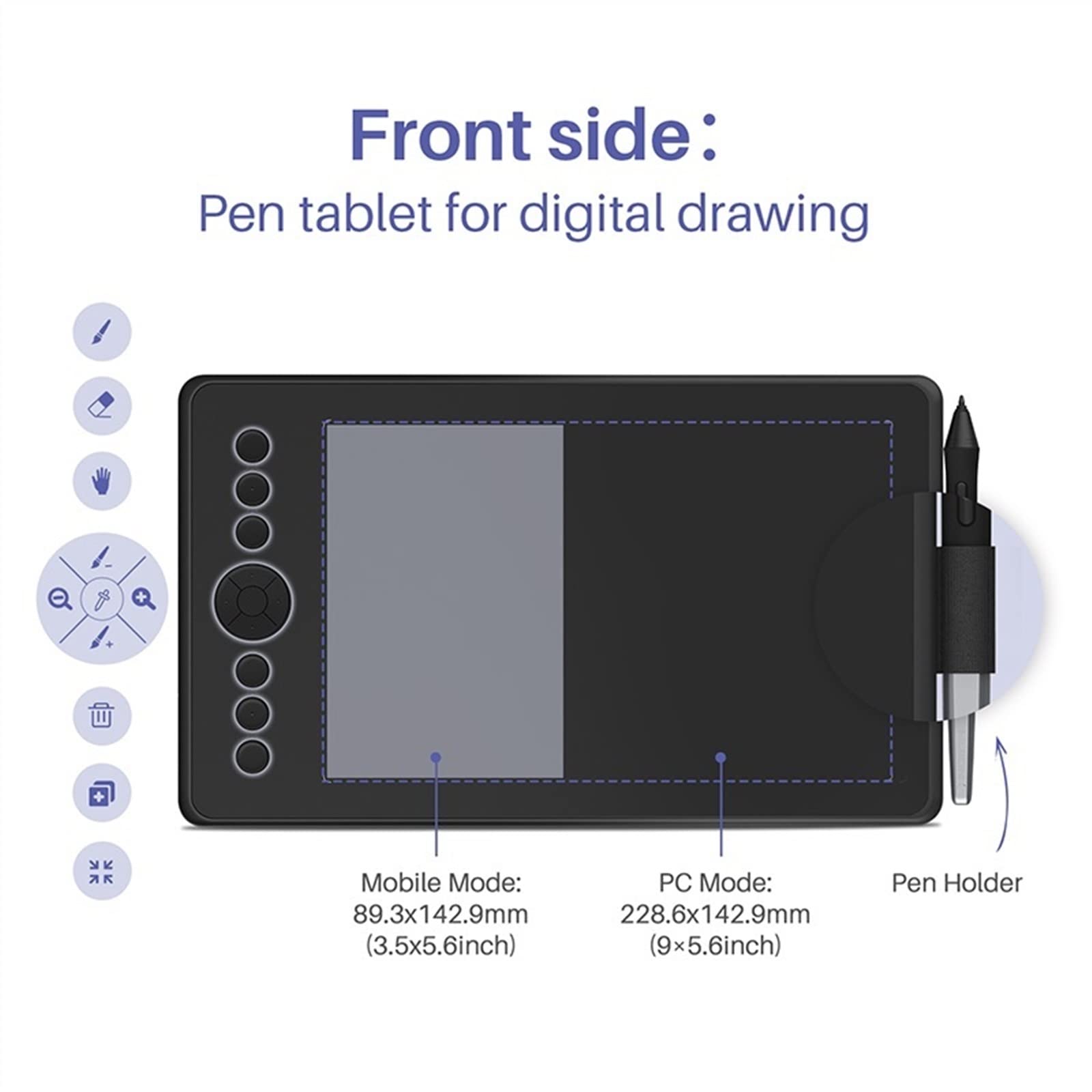 Tavolette grafiche Tavoletta Grafica LCD 2 in 1 Tavoletta for Tavolo da Disegno Digitale LCD con inclinazione della Penna Stilo Senza Batteria (Color : Rot)