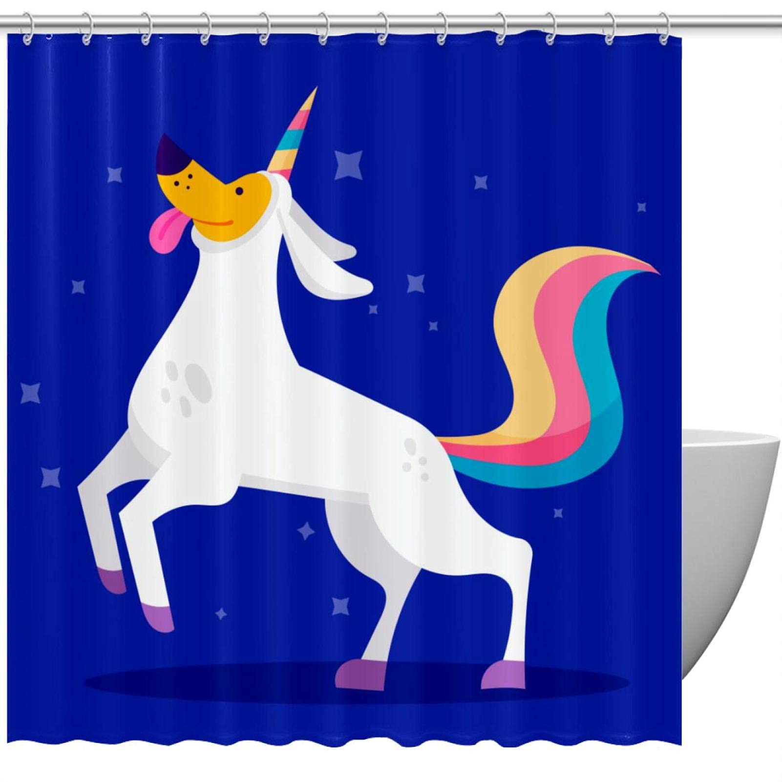 Rideau de douche licorne aquarelle pour égayer la salle de bain