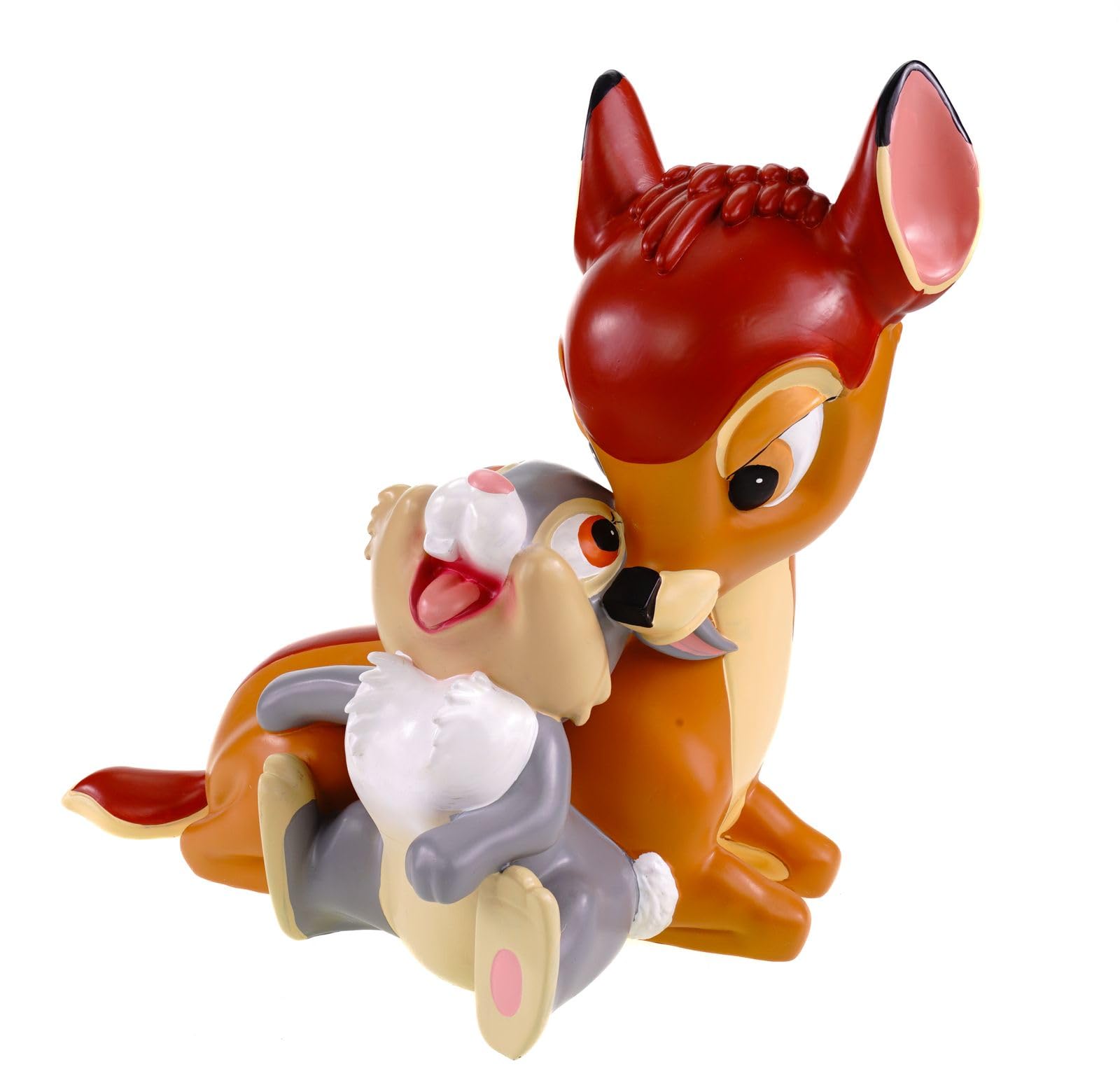 Figurka ogrodowa Bambi i kołatka, 28 x 27 cm, odporna na warunki atmosferyczne, dekoracja Disneya - statuetka z żywicy poliestrowej do ogrodu i domu – ocieplający wzrok dla