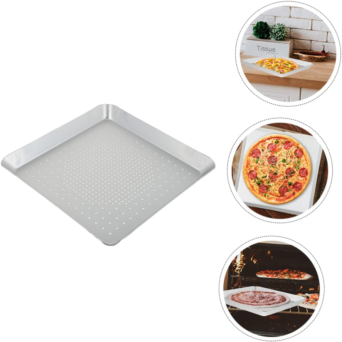 PRETYZOOM 1pc Pizza Pan Pizza Cooking Plate Baking Plates Tray Baking Pans Bread Loaf Pans for Oven Bakery Serving Pan Serving Tray Pan Aluminum Alloy Silver