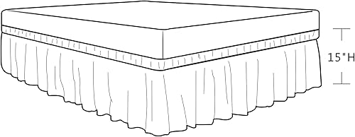 Miniatura 2 de Biscaynebay Faldas de cama envolventes con cinturones ajustables para camas Queen de 15 pulgadas de caída, volantes elásticos de arena para polvo,