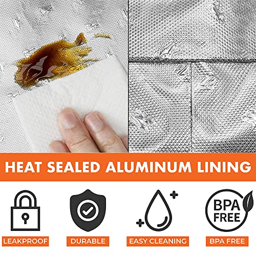 Opux Lunch Bag For Women, Insulated Lunch Box Tote For Work School Men Kids Office, Thermal Soft Small Lunch Cooler Bag For Picnic Travel With Pocket, Fits 12 Cans - Chevron Teal #TOP6