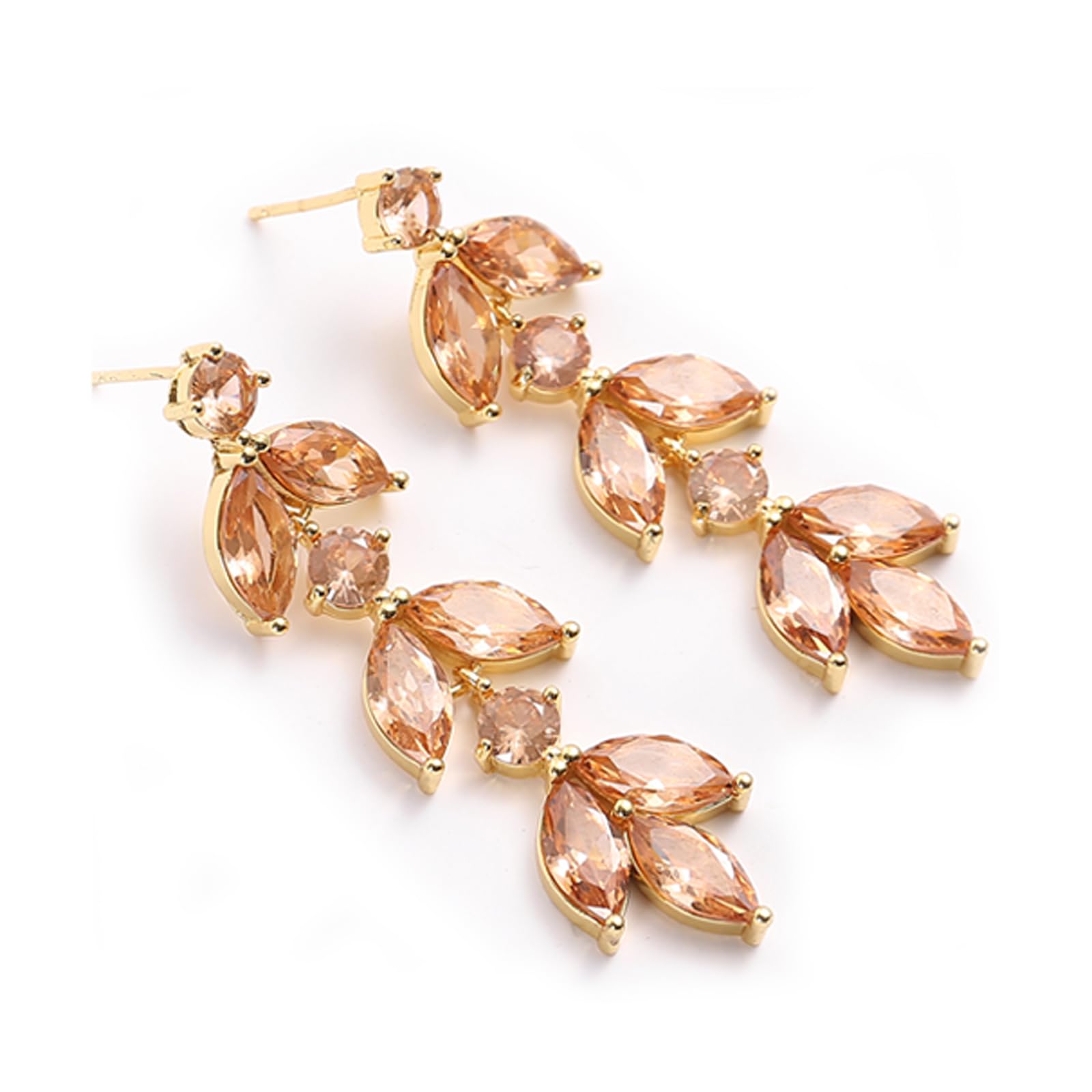 GAOKOXI Cubic Zirconia Wedding Earrings for Bridal Elegant Rhinestone Crystal Drop Dangle Earrings for Women Bridesmaids Guest Party Prom Jewelry