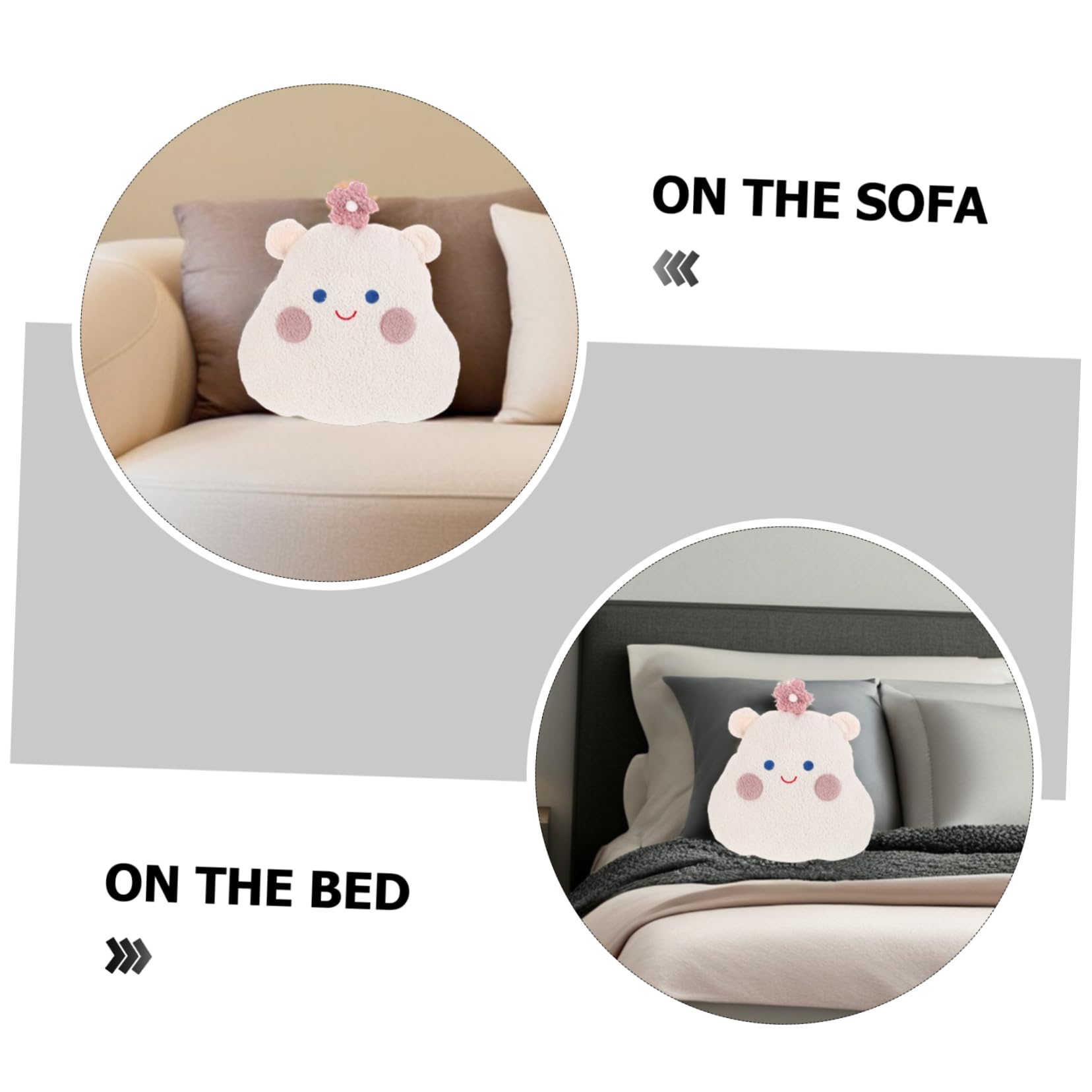 Cojín Lumbar de Felpa para Coche, Diseño Adorable y Transpirable, Fácil de Limpiar, para Aliviar la Fatiga Cintura en Casa Coche