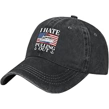 Vintage Baseball Caps Adjustable Cotton Baseball Hat Casual Dad Hats Funny Trucker Cap,Hate Pulling Out Motorboat