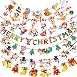 ZOYUBS クリスマス 飾り付け 7種類セット クリスマスガーランド 可愛い ガーランド 靴下 ツリー 飾り デコレーション クリスマス吊り旗 吊り旗ぶら下げバナー クリスマス 飾り 旗バナー メリークリスマス吊り紙 サンタクロース クリスマスツリ