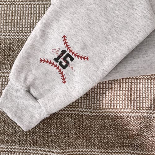 GodLover Custom Embroidered Baseball Mama Sweatshirts, Custom Name and Number Baseball Shirt, Baseball Mom Sweaters Hoodies, Baseball Mom Gift, Baseball Gift, Baseball Shirt Black3