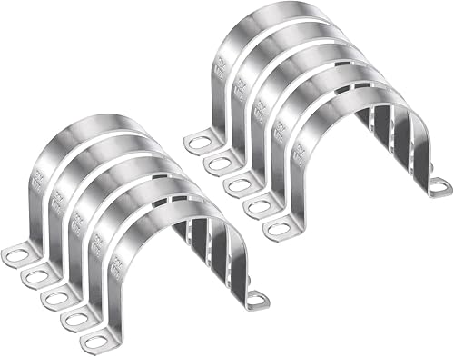 Miniatura 84 de HARFINGTON 5 abrazaderas de conducto de 4 1/4 pulgadas y 4.252 in, abrazadera de tubo M108 U, correa de tubo rígida de acero inoxidable, soporte