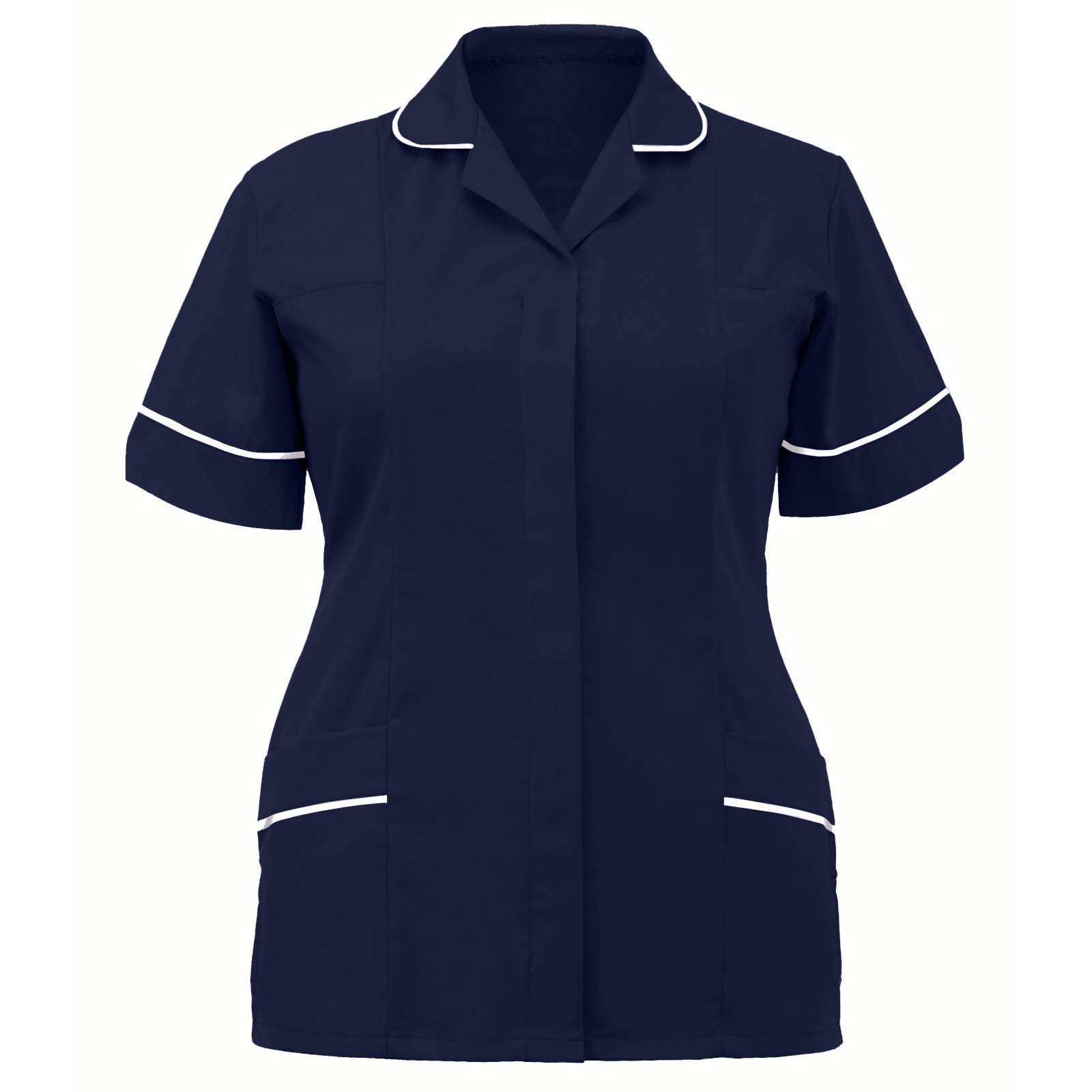 SaxrelScrub Tops for Women UK V Neck Pockt Short Sleeve Button Down Healthcare Uniforms for Women Loose Tunic Hospital Tops for Women UK Medical Workwear Womens T Shirts Clinic Thin SLIN Womens Blouse