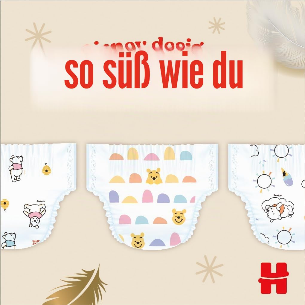 Huggies Extra Care Babywindeln mit Disney, Größe 4 (8-14 kg), 2 Packungen x 38 Windeln, insgesamt 76 Windeln