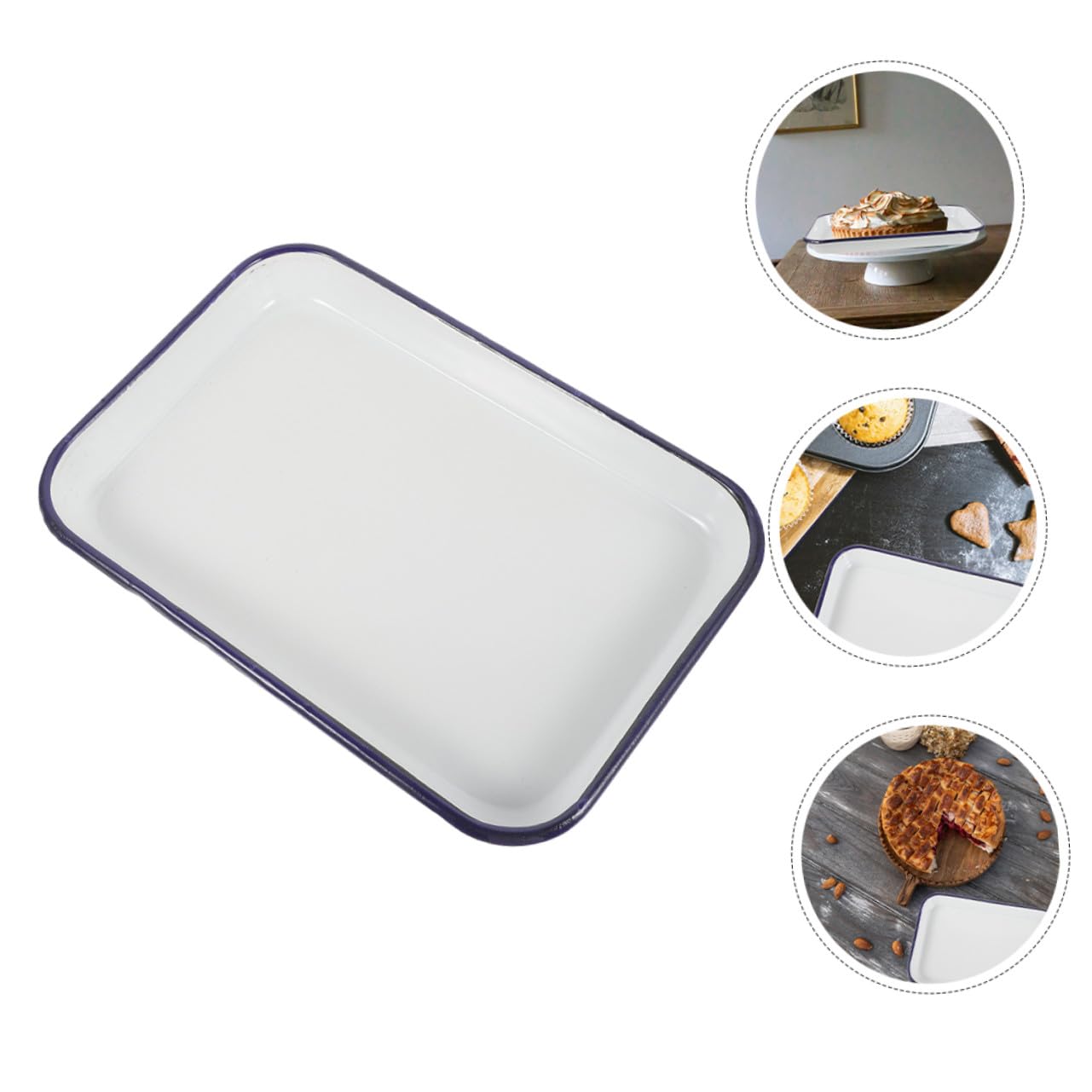 SHINEOFI Bandeja Rectangular Esmaltada 34x44x3,2 Cm Molde para Hornear de Cerámica Antiadherente Apta Lavavajillas para Cocina y Servir Comidas Familiares