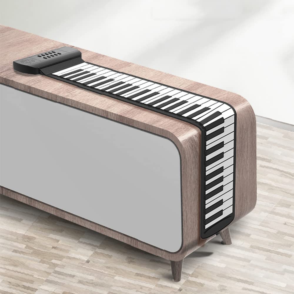 Tastiera per Pianoforte, Tastiera in Silicone per Pianoforte Morbido a 49 Tasti Pianoforte Pieghevole Pianoforte Portatile Pratica Silenziosa per Bambini e Adulti (61 chiavi)