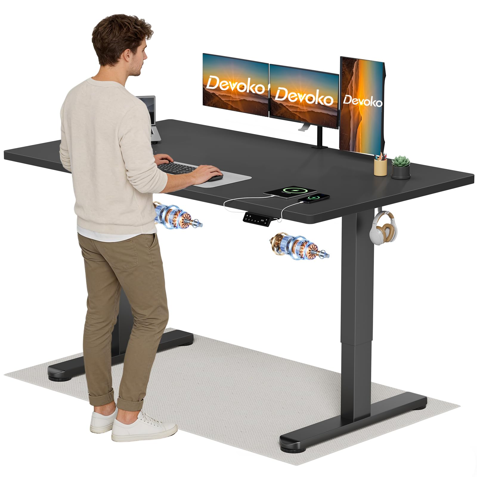 Devoko Höhenverstellbarer Schreibtisch - Perfekte Ergonomie für Dein Büro