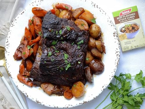 Telma Beef Flavored Stock Cubes, 2.5Oz (3 Pack - 8 Cubes Each) | Kosher For Passover, Meat Free, Rich & Savory #TOP1