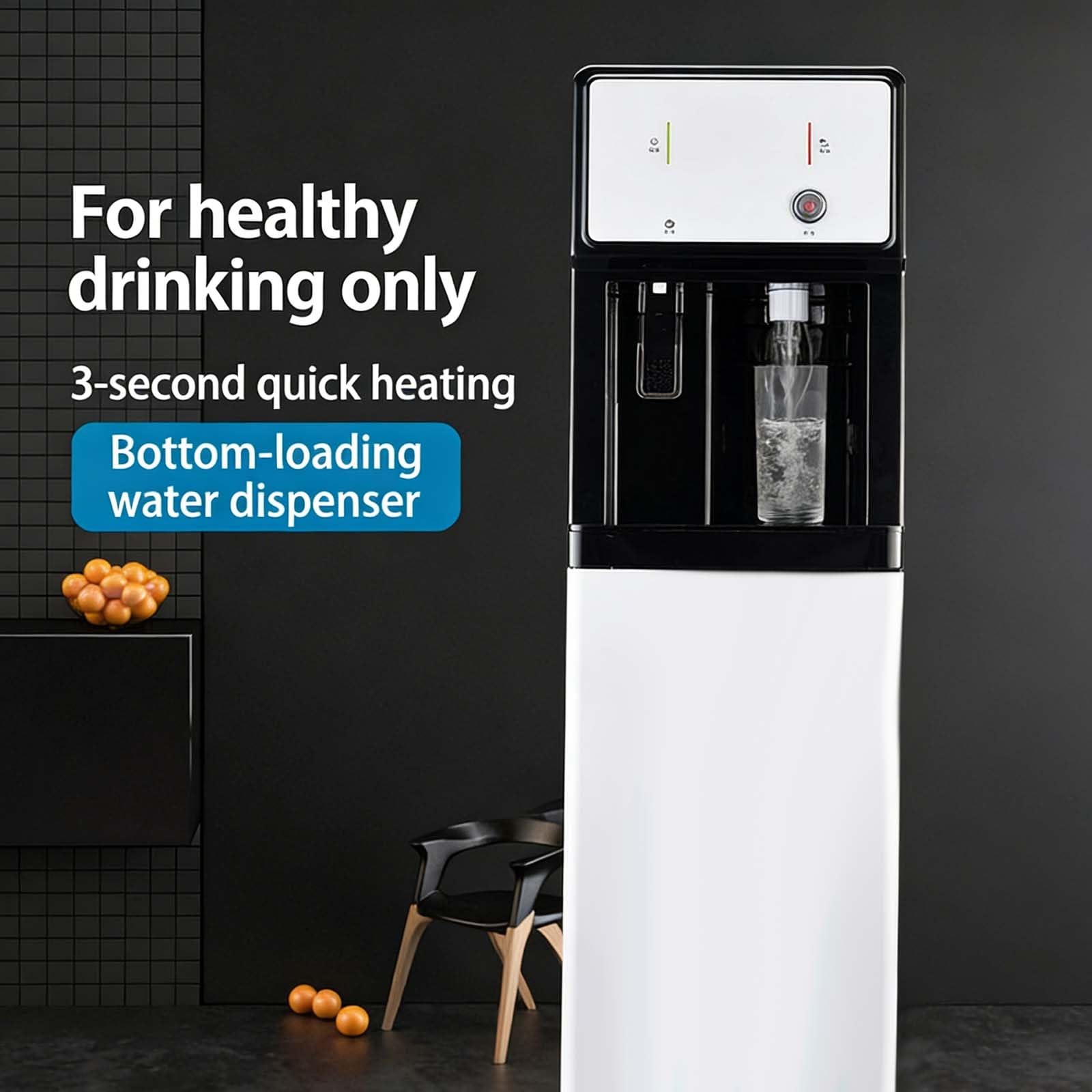Kaltwasserspender Standgerät, Bodenstehender Wasserspender Mit Kalter Heißer Kühler, Mit Festwasseranschluss,für Schlafsaal und Haushalt, Temperaturregelung, Antitrocknung.