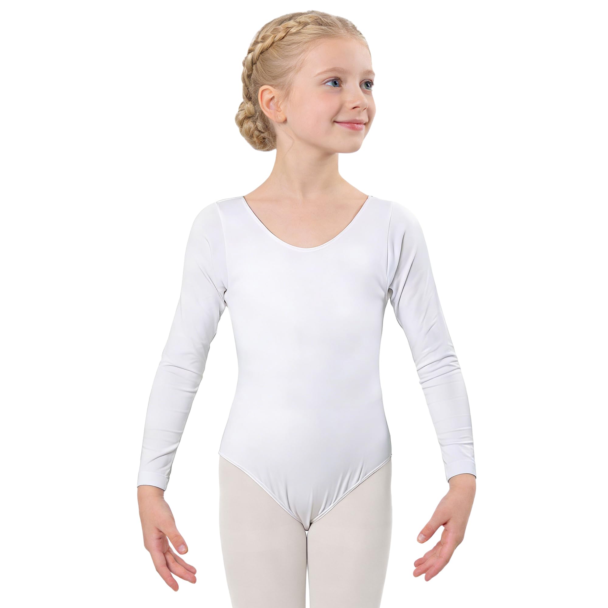 Wildarms Leotardo de Danza para Niña, Body Ballet de Manga Larga con Cuello Redondo, Maillot Gimnasia — view 13