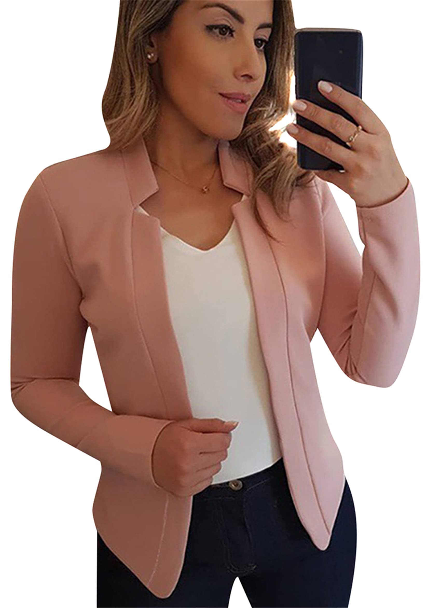 TYQQU Womens Oversized One Button Down Blazer Slim Work Office Fit Lightweight Cardigan
