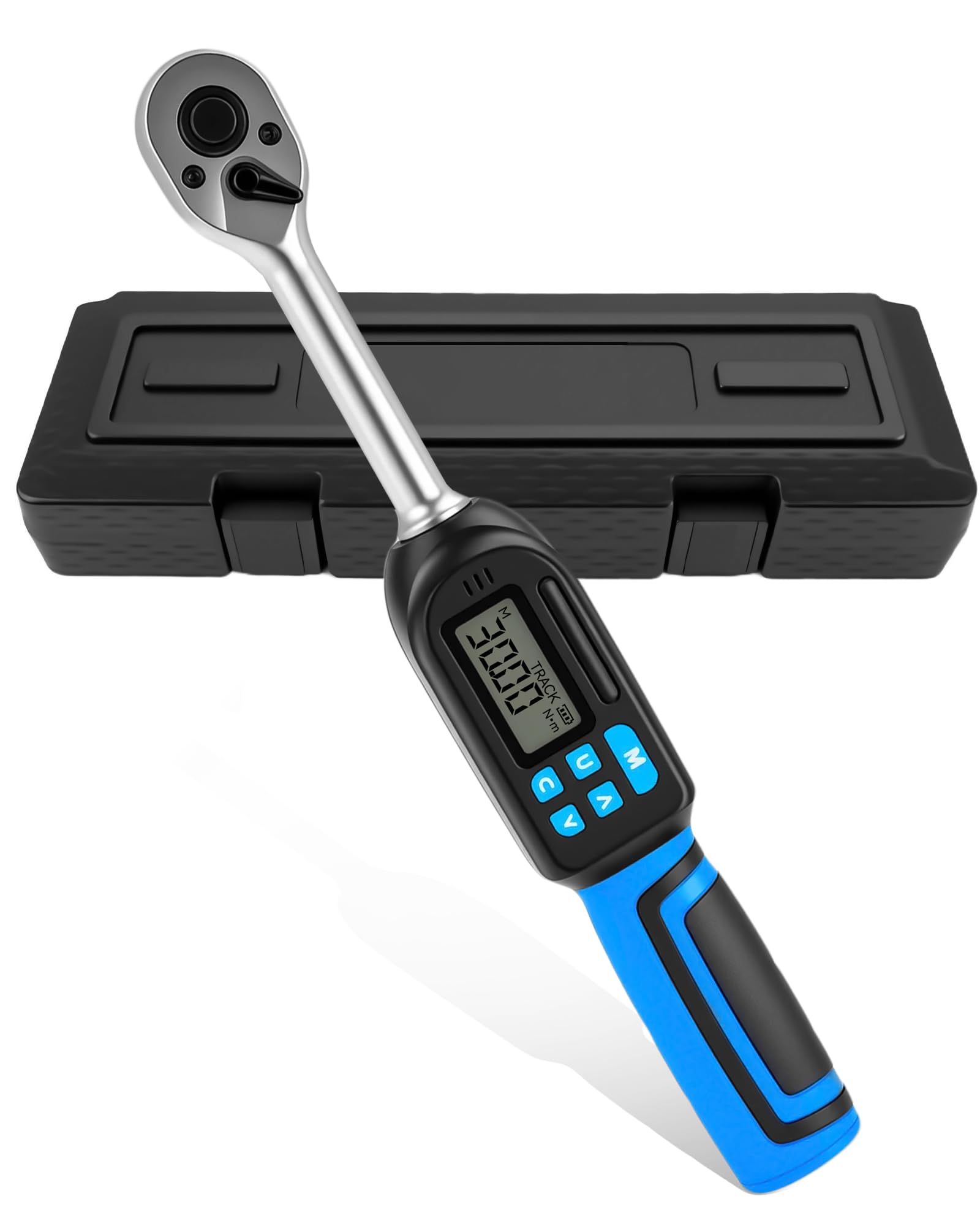 Digitaler Drehmomentschlüssel mit 3/8 zoll Antrieb, 3-60Nm Drehmomentbereich, ±2% Genauigkeit, Akustischer und LED-Alarm, Peak & Follow-Modus, für Fahrrad, Motorrad und Auto
