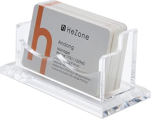 Soporte para tarjetas de visita para exhibición de escritorio, soporte organizador de tarjetas de acrílico transparente para hombres y mujeres,