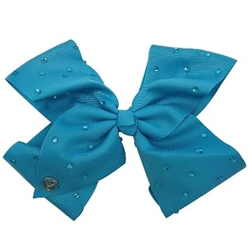 UPD JoJo Siwa Large Cheer Hair Bow Turquoise W/Rhinestones, Multi