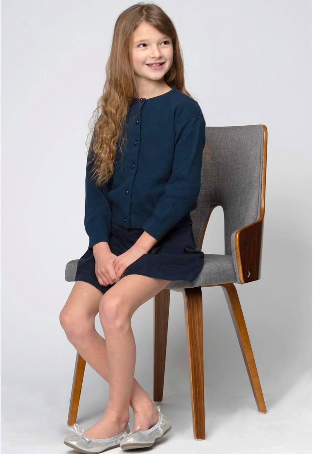 Julius Berger Girls Navy Cotton - Feels Like Cashmere Cardigan