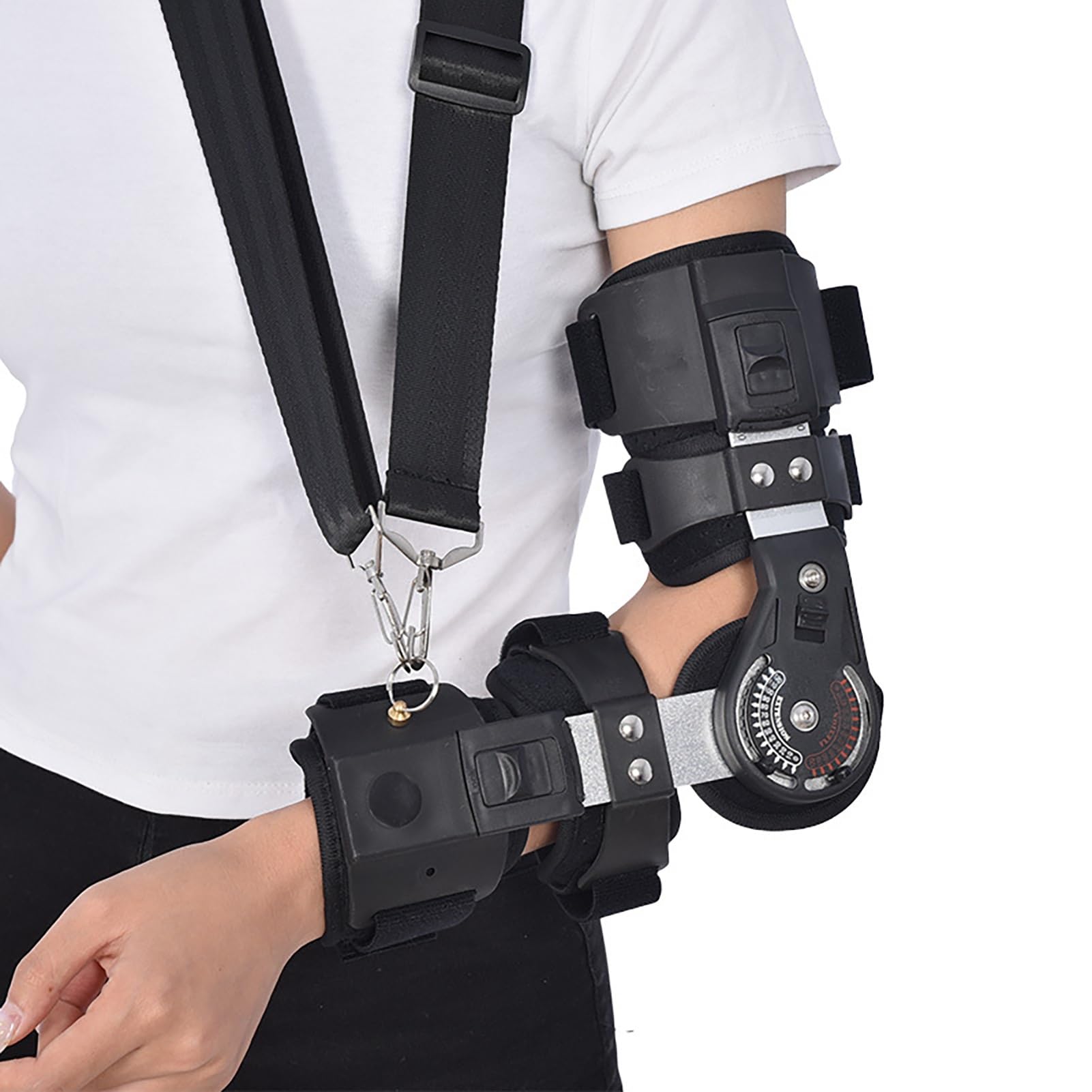 Zawiasowa Regulowana Orteza Stawu Łokciowego Po Zabiegu Chirurgicznym Rom Orteza Łokcia Po Urazie Ramienia Po Operacji Z Szyną Stabilizującą Temblak (Color : Right arm)
