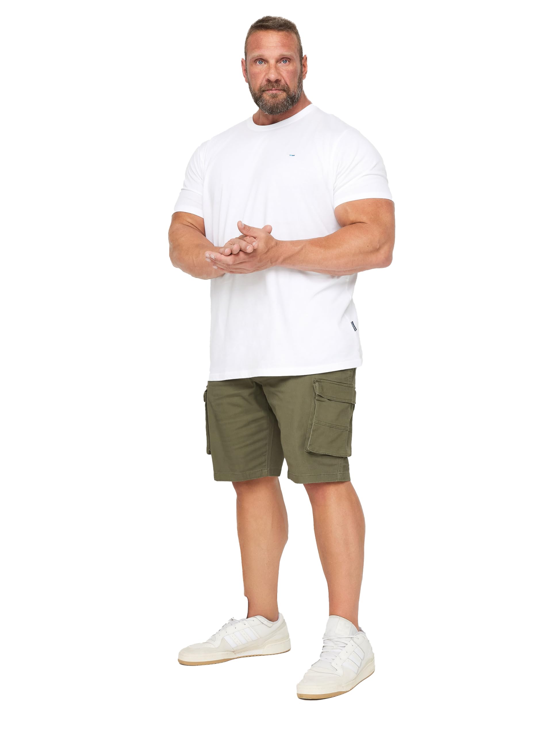 BadRhino Big & Tall Green Stretch Cargo Shorts - Men's - Plus Size Curve