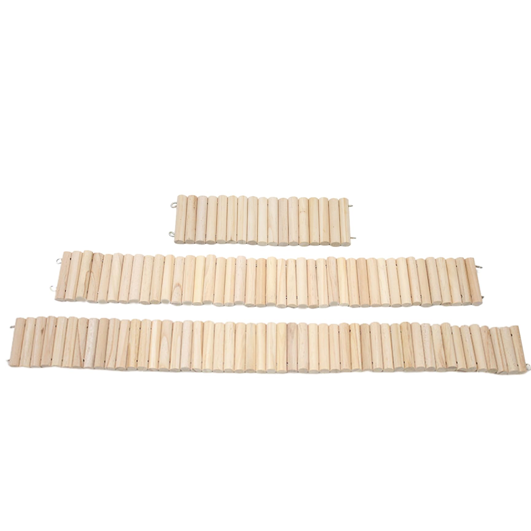 Lawnrden Hamster Bridge,3Pcs Hamster Wooden Bridge Bendy Climbing Ladder,Hamster Fence,DIY Hamster Cage Decoration Pet Hamster Ladder Bridge for Hamster Chinchilla Small Animals