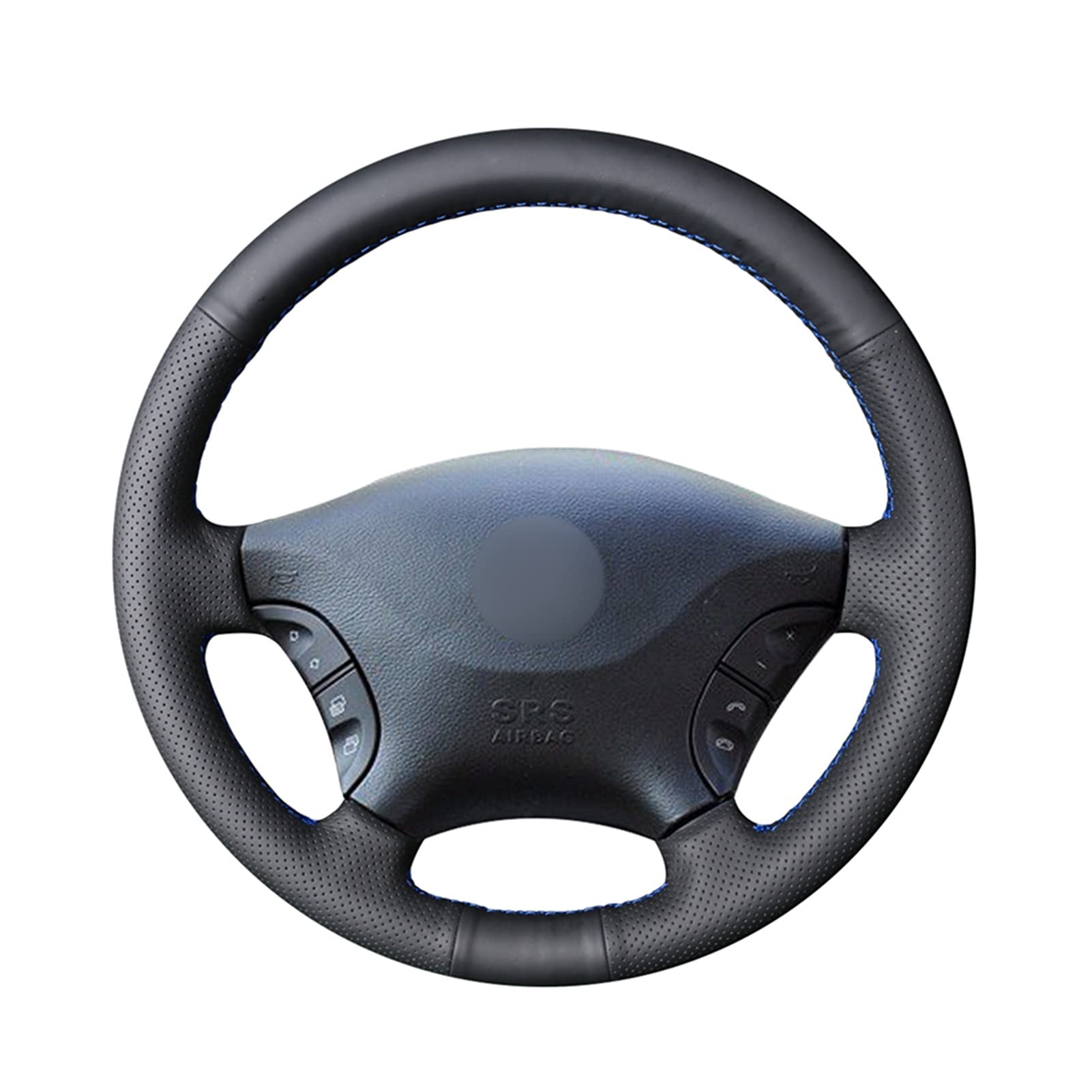 CHENGCHENG Like A Breeze Hand-stitched Black PU Artificial Leather Steering Wheel Cover For Mercedes Benz W639 For Viano Vito For Sprinter For Volkswagen VW Crafter (Color Name : Red thread)