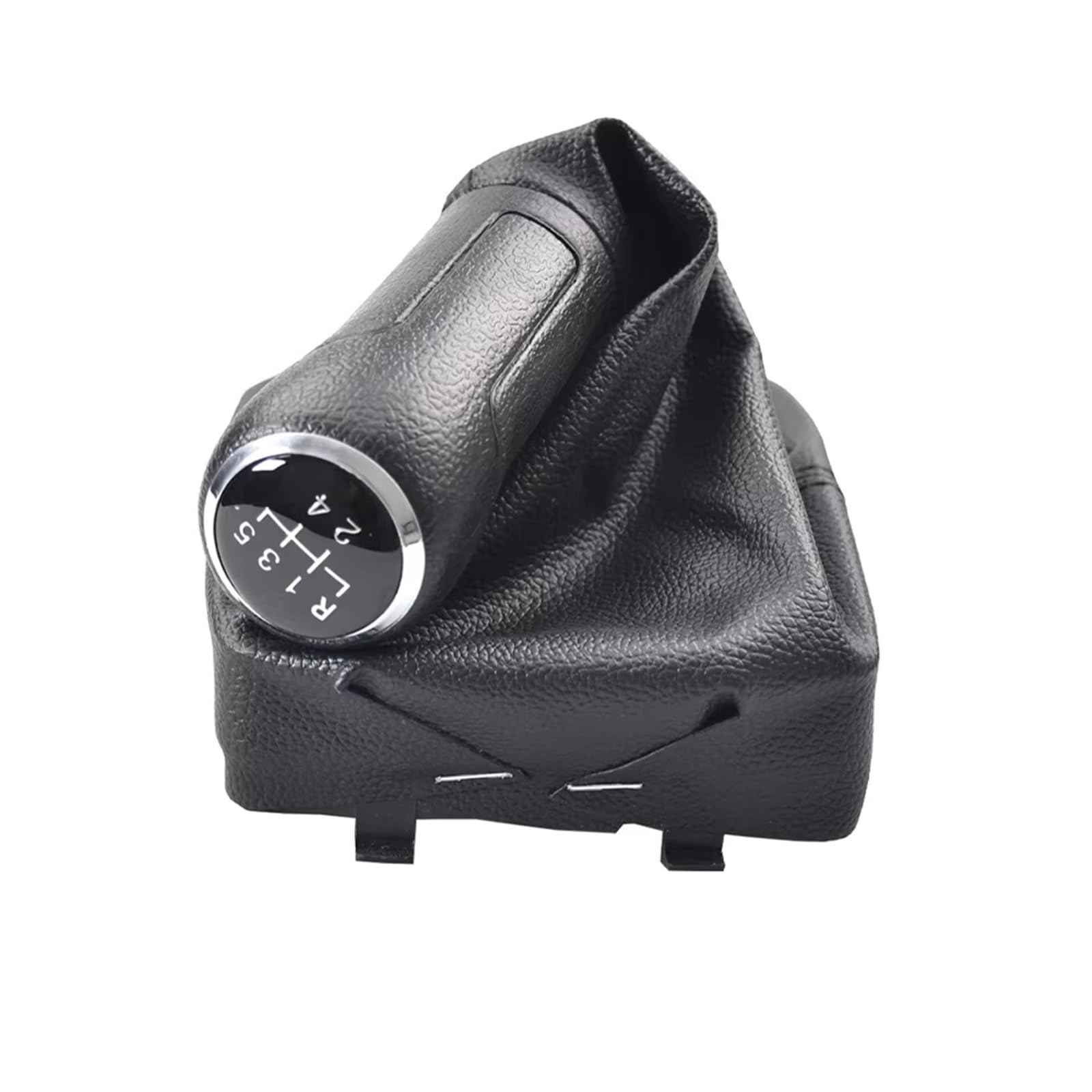 Pdurmbuab Black Leather Gear Shift Knob Manual 5 Speed Car Gear Shift Knob With Gaitor Boot For Polo 9N 9N2 2002-2009