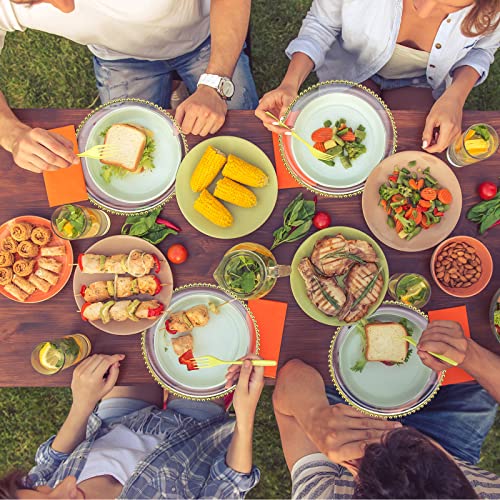 25 Pcs Clear Charger Plates 13 Inch Plastic Round Dinner Plate With Gold Beaded Rim Dinner Table Decorative Plate For Wedding Birthday Bridal Shower Party Dinner Table Decor Supplies #TOP6