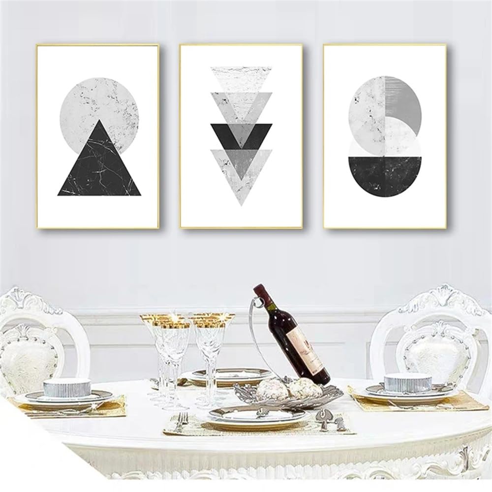 Wuhbcz White Art Pictures-Abstract Art Prints Posters Wall Art Minimalist Marble Geometric Pattern Canvas Painting For Living Office Room Home Decoration-40 * 60Cm/3Pcs (No Frame)