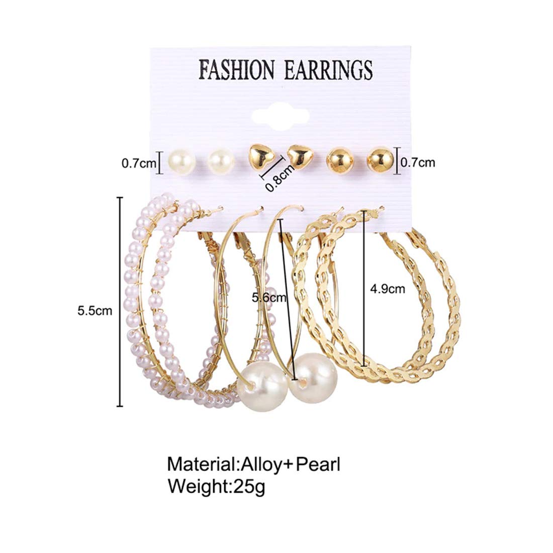 Gold-Toned Plated Earrings Combo Set