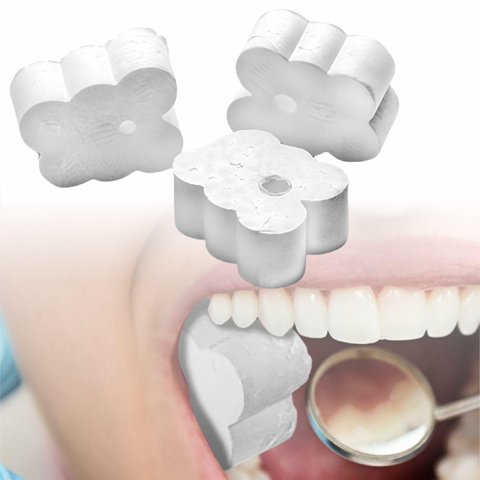 100 piezas Bloques de mordedura dental desechables - Abridor de apoyos de boca de espuma EPP para niños y adultos