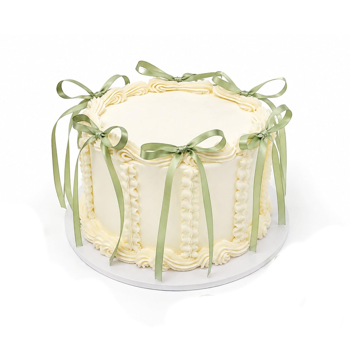 Sage Green Bow Cake Toppers 20Pcs Coquette Ribbons Bow Cupcake Topper Decor for Happy Birthday Baby Shower Wedding Party Decorations