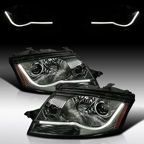 AUTOZENSATION Compatible con Audi TT 1999-2006 con faro halĂłgeno de stock LED Light Bar Smoke Proyector Faros L + R Pair AUTOZENSATION Compatible con Audi TT 1999-2006 con faro halĂłgeno de stock LED Light Bar Smoke Proyector Faros L + R Pair