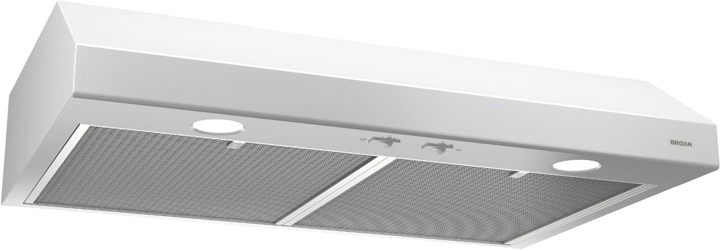 BCSD130WW Glacier 30-inch Under-Cabinet 4-Way Convertible Range Hood with 2-Speed Exhaust Fan and Light, 300 Max Blower CFM, White