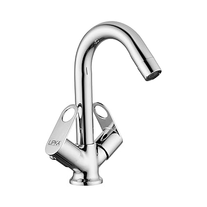 LIPKA Orbiter Centre Hole Basin Mixer with Swivel Spout Brass Faucet/Tap for Sinks & Washbasins with Chrome Finish