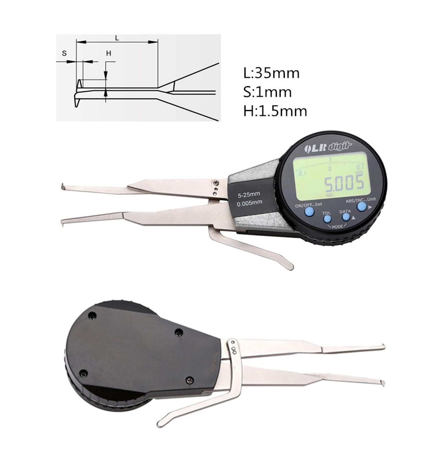 Mikrometr, 5-15/10-20/5-25/40-60mm 0.005mm cyfrowy suwmiarka wewnętrzna elektroniczny miernik z obrotową tarczą pomiarową otwór rowek Abs mikrometr(20-30mm)
