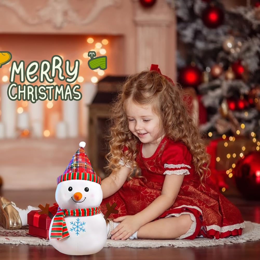 LKNBIF Christmas Snowman Stuffed Animal, Christmas Decorations Snowman Plush Toy, Cute Soft Plush Doll - Image 2