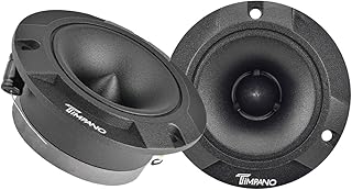 Timpano TPT-ST2 Black 3.75 Inch Super Tweeter, 4 Ohm, 500 Watts Peak, 105 dB Bullet, 1 in Voice Coil, Slim Profile Tweeters for Pro Car Audio (Pair)
