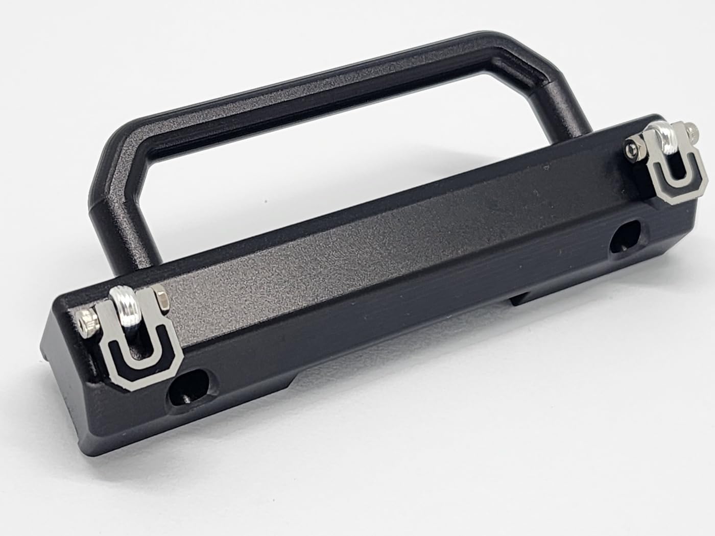 H-TECHRC CNC Aluminum Metal Front Bumpe+Winch for Axial SCX10 III Jeep CJ-7 [AXI03008T2, AXI03008T1] 1/10 RC Body Upgrade (Front Bumper), Black