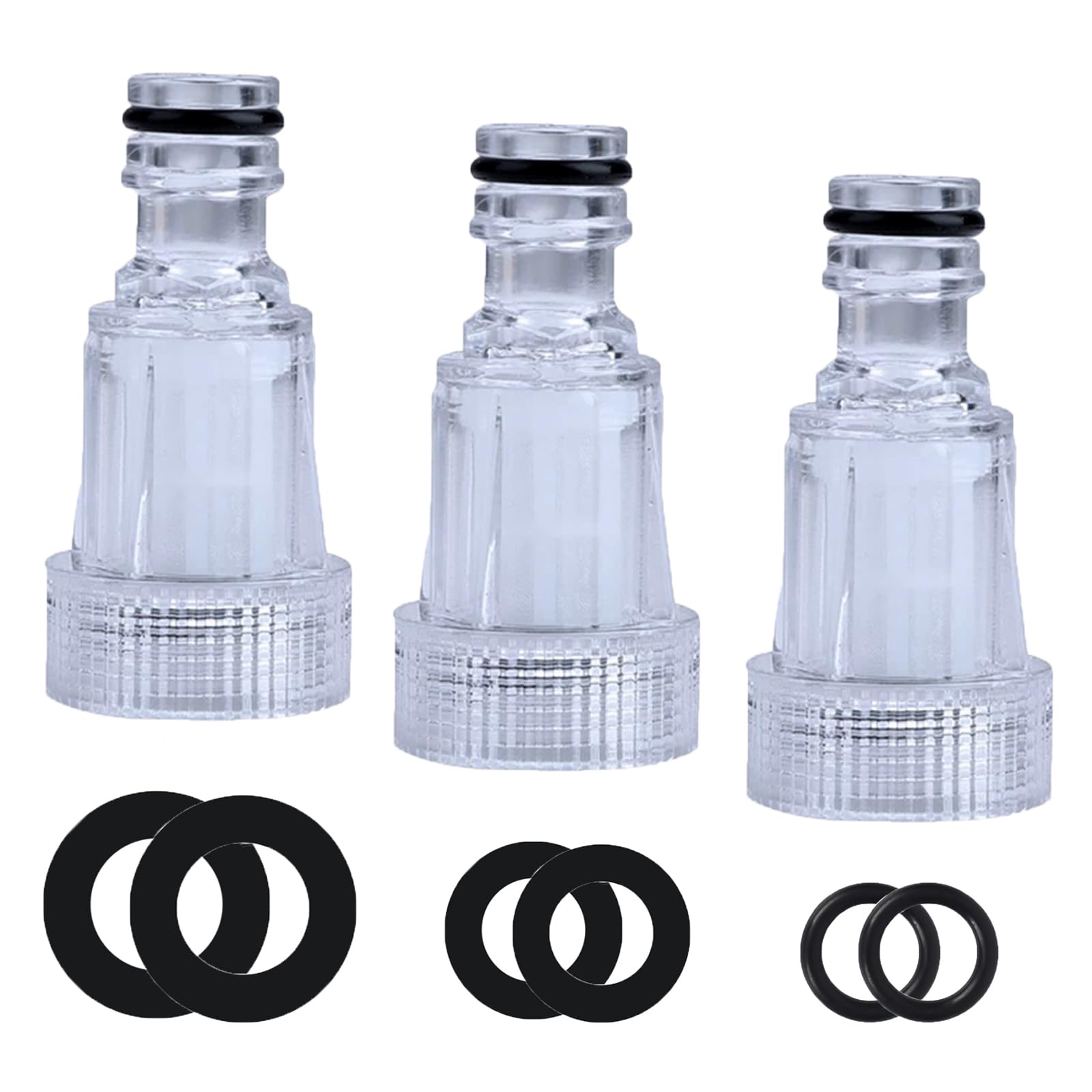 3/4" High Pressure Washer Inlet Connector and Gun Adapter - 3pcs Plastic Water Filter for Garden Hose Connectors