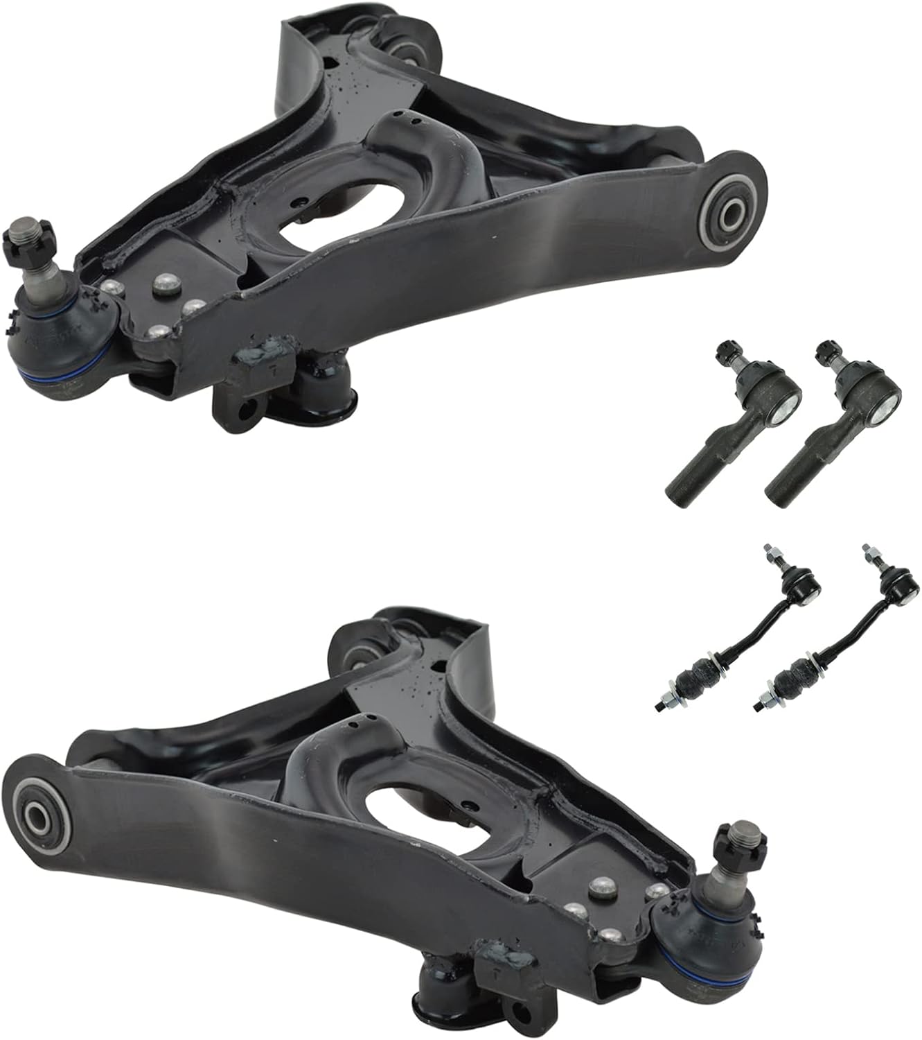 TRQ Front Steering & Suspension Kit Control Arm with Ball Joint Sway Bar Stabilizer Link Tie Rod Compatible with 1997-1999 Dodge Dakota 1999 Durango