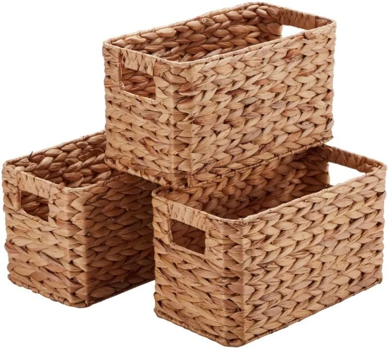 Set of 3 Small Milton Baskets | Natural Rattan Storage Boxes | W20 x D38 x H21cm