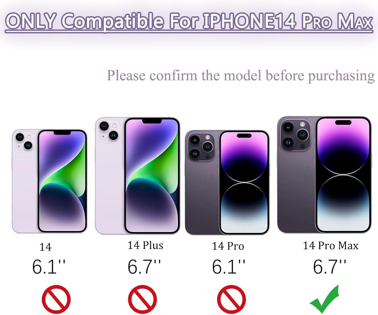 14 Pro Max Verre arrière de Rechange pour iPhone 14 Pro Max 6,7" avec kit d'outils Repar(Violet foncé)