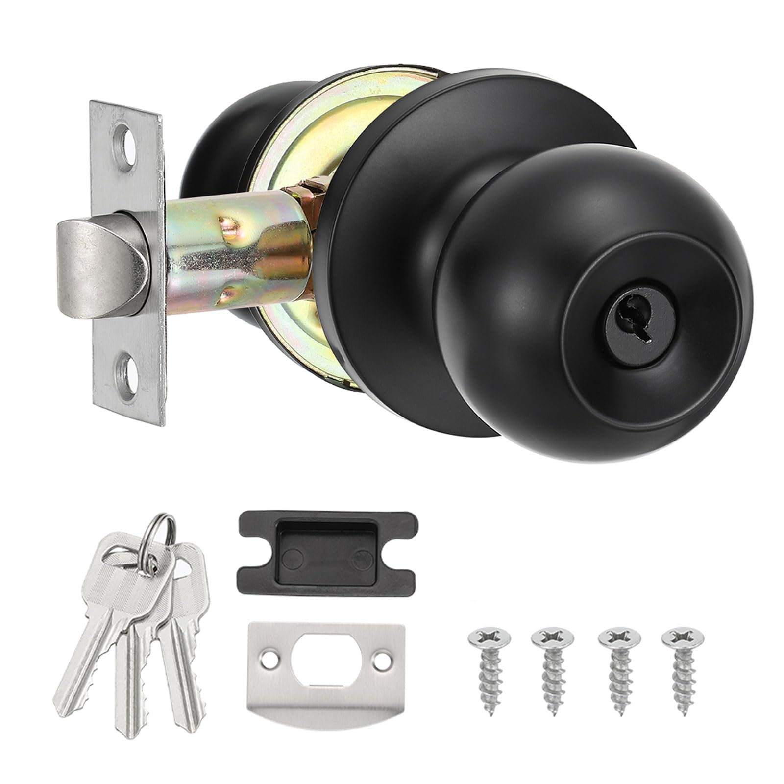 Modern White Door Knob - Privacy Lock -8
